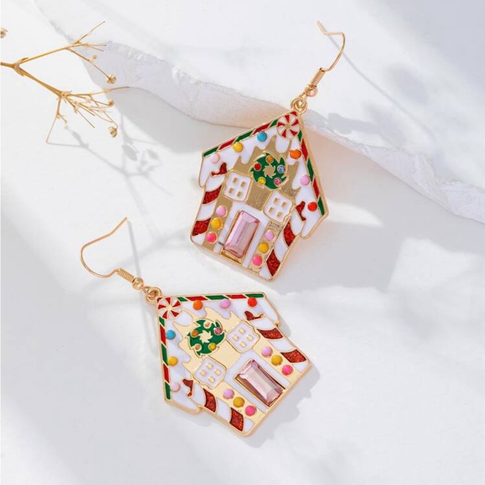 Gingerbread House Earrings